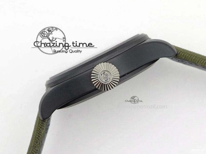 MIROTIME 0309 Big Pilot Top Gun Miramar PVD Plated Titanium on Green Nylon Strap A23J Refined 7398